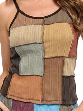 25238 MULT Yak & Yeti Hippie Patchwork Tank Top Various Sizes